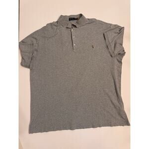 Men's Polo Ralph Lauren Gray Logo Shirt Size 3XLT 100% Cotton